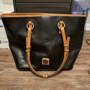Dooney & Bourke Black and Tan Tote Bag
